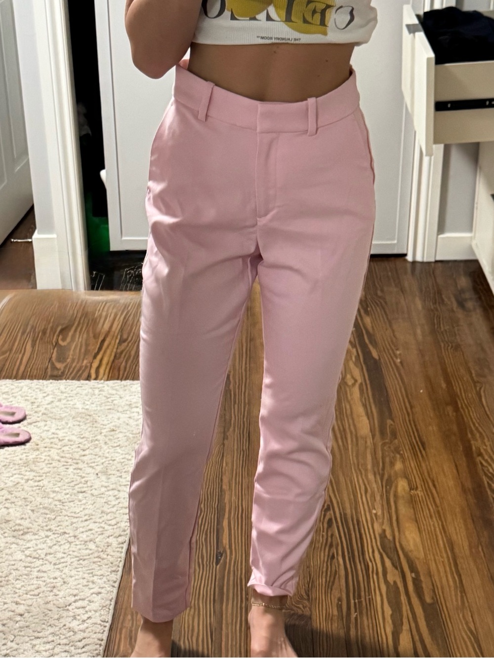 H&M Pastel Pink Pants with Hook Closure